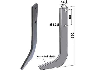 Industriehof® Fräshaken 320 x 44,5 x 10 mm mit Hartmetallplatte für universal Reihenfräse, UNI-500