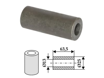 Industriehof® Buchse 63,5 x 6 mm, Ø innen 13 mm, Ø außen 25 mm, für Ferri, 63-FEI-18