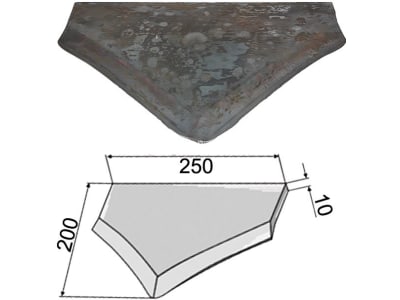 Industriehof® Spatenmesser 200 x 250 x 10 mm für Imants Spatenmaschine, IND-216