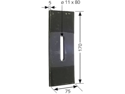 Industriehof® Abstreifer 170 x 75 x 5 mm, Bohrung 80 x 11 mm, Duraface-Beschichtung für Rabe Packerwalzen, 51-R101-B