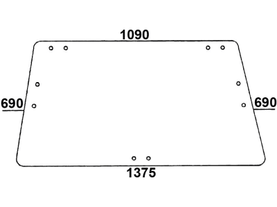 Frontscheibe, klar, alte Ausführung, aufklappbar, für Deutz-Fahr DX Frontscheibe, klar, alte Ausführung, aufklappbar, für Deutz-Fahr DX