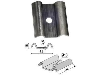 Industriehof® Zinkenhalter 70 x 64 x 16 mm für Eberhardt, Lemken: Saatstriegel Compact-Solitair, Rabe: Saatstriegel MegaSpeed, 10.ST-HH-STD