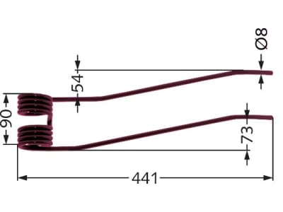 Kreiselheuerzinken links/rechts 441 x 90 x 8 mm für Stoll