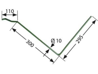 Striegelzinken 110/300/295 x 10 mm links für Amazone Saatstriegel