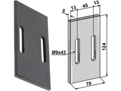 Industriehof® Abstreifer 124 x 70 x 5 mm, Bohrung 43 x 9 mm für Morra, Quivogne Packerwalzen, 51-Q100 Industriehof® Abstreifer 124 x 70 x 5 mm, Bohrung 43 x 9 mm für Morra, Quivogne Packerwalzen, 51-Q100