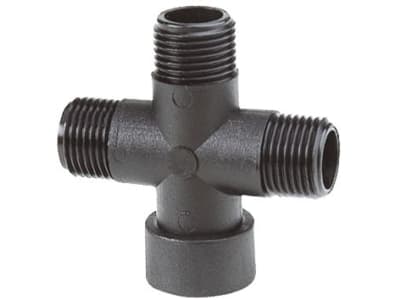 Agrotop 4-Wege-Anschluss, 90 °, G 1/2" IG/AG (BSP), mit Außen- und Innengewinde (AG/IG), 10730 Agrotop 4-Wege-Anschluss, 90 °, G 1/2" IG/AG (BSP), mit Außen- und Innengewinde (AG/IG), 10730