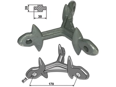 Industriehof® Wieseneggenstern Abstand Bohrungen 170 mm, Bohrung 18 mm, 399-100