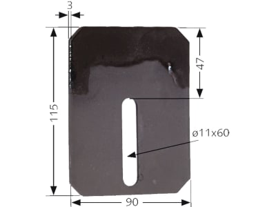 Industriehof® Abstreifer 115 x 90 x 3 mm Duraface-Beschichtung, für Amazone Packerwalzen, Bohrung 60 x 11 mm, 51-A100-B