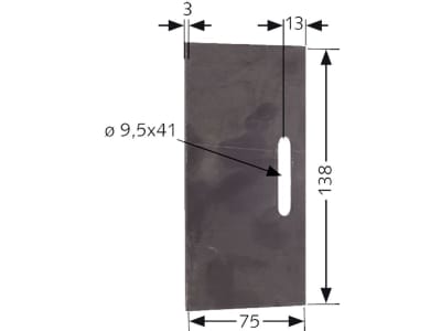 Industriehof® Abstreifer 138 x 75 x 3 mm, Bohrung 41 x 9,5 mm für Lely Packerwalzen, 51-L109