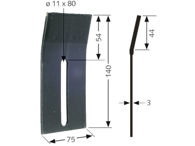 Industriehof® Abstreifer 140 x 75 x 3 mm, Bohrung 80 x 11 mm, Duraface-Beschichtung für Kuhn Packerwalzen, 51-K200-DURA