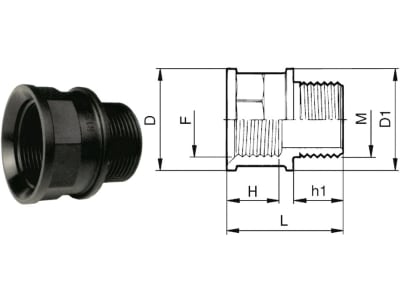 Agrotop Verlängerungsnippel mit Innen- und Außengewinde (IG/AG)