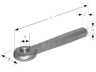 Zugöse, DIN 74054, Länge 340 mm, für landwirtschaftliche Anhänger Zugöse, DIN 74054, Länge 340 mm, für landwirtschaftliche Anhänger