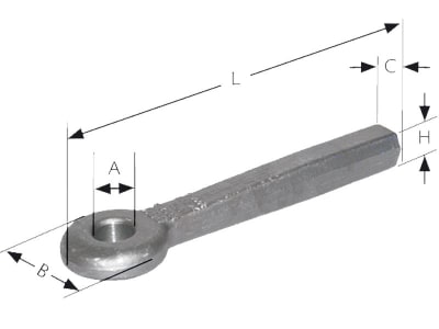 Zugöse, DIN 74054, Länge 340 mm, für landwirtschaftliche Anhänger