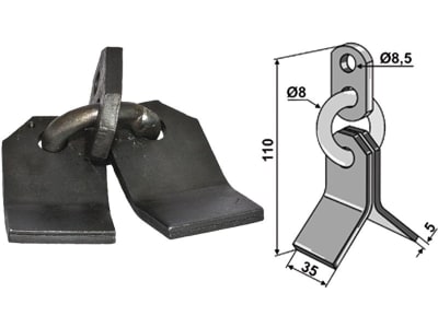 Industriehof® Y-Messer 110 x 35 x 5 mm, Bohrung 8,5 mm, für Mulag, 63-MUL-80