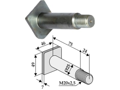 Industriehof® Gewindebolzen M 20 x 2,5 x 99 für Kuhn, Nobili, Vogel & Noot, 63-KUH-900 Industriehof® Gewindebolzen M 20 x 2,5 x 99 für Kuhn, Nobili, Vogel & Noot, 63-KUH-900