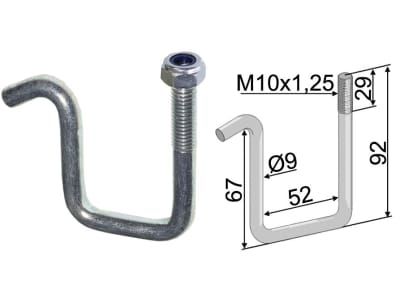 Industriehof® Zinkenhalter 92/67 x 52 x 9 mm für Striegelzinken Rahmen 50 x 50 mm, universal, 10.ST-HH-16