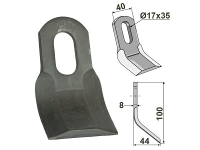 Industriehof® Y-Messer 100 x 40 x 8 mm, Bohrung 35 x 17 mm, für Ferri, 63-FEI-47 Industriehof® Y-Messer 100 x 40 x 8 mm, Bohrung 35 x 17 mm, für Ferri, 63-FEI-47