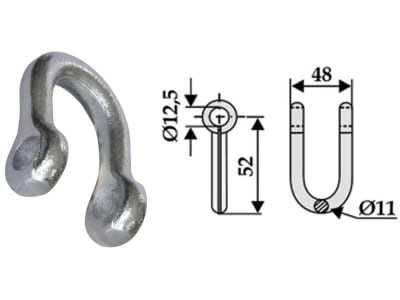 Industriehof® Schäkel gerade, Bohrung 12,5 mm, für Agrimaster, Cabe (Nuova Cabe), Cosma, Ferri, Orsi, Sicma, Sovema, 63-ORS-02 Industriehof® Schäkel gerade, Bohrung 12,5 mm, für Agrimaster, Cabe (Nuova Cabe), Cosma, Ferri, Orsi, Sicma, Sovema, 63-ORS-02