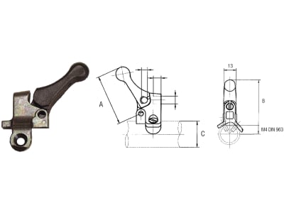 Betätigungshebel Magura 81, Hub 24 mm, mit 2 Befestigungen Betätigungshebel Magura 81, Hub 24 mm, mit 2 Befestigungen