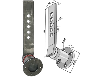 Industriehof® Scheibenlager mit Stiel Ø außen 110 mm, Lochkreis 86 mm, 31-880520