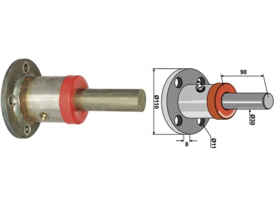 Industriehof® Scheibenlager Ø Welle 30 mm, Länge 90 mm, Lochkreis 86 mm