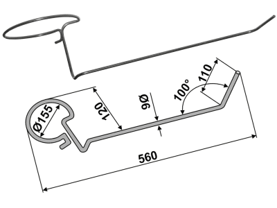 Industriehof® Striegelzinken 560 x 6 mm links für Lely Saatstriegel, 10.ST-L2