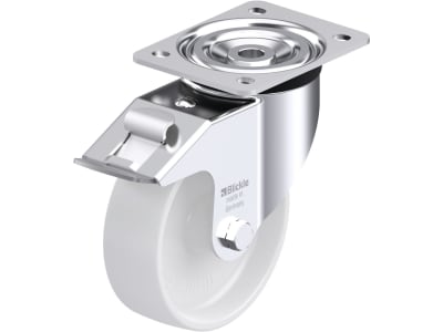 Blickle® Lenkrolle "L-PO 150G-FI" Rad 150 x 50 mm, Höhe 190 mm, Tragkraft 400 kg, Polyamid mit Gleitlager, Feststeller Blickle® Lenkrolle "L-PO 150G-FI" Rad 150 x 50 mm, Höhe 190 mm, Tragkraft 400 kg, Polyamid mit Gleitlager, Feststeller