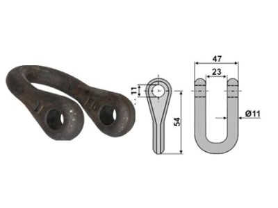 Industriehof® Schäkel gerade, Bohrung 11 mm, für Mc Connel, Noremat, Rousseau, S.M.A., 63-ROU-72 Industriehof® Schäkel gerade, Bohrung 11 mm, für Mc Connel, Noremat, Rousseau, S.M.A., 63-ROU-72