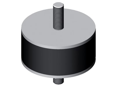 Gummi-Metall-Puffer Gewindebolzen beidseitig M 6, 25 x 20 mm