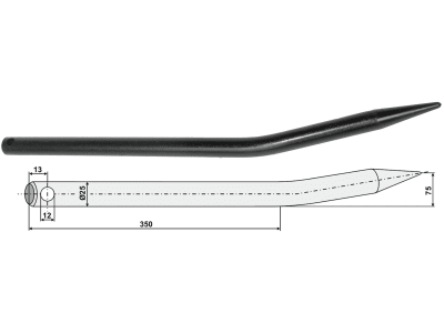 Industriehof® Frontladerzinken 565 mm, , spitz, gebogen, für universal, 18550