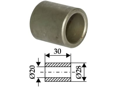 Industriehof® Buchse 30 x 4 mm, Ø innen 20 mm, Ø außen 28 mm, für Gyro, Nicolas, 63-NIC-61