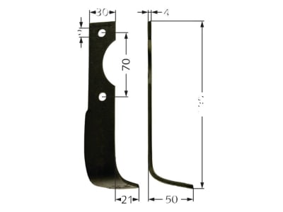 Fräsmesser 195 x 50 x 4 mm Bohrung 9 mm links für Agria Bodenfräse