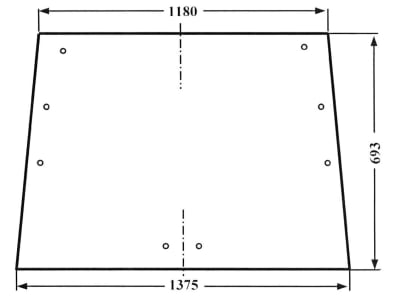 Heckscheibe, klar, 2-Loch-Befestigung, für Case IH, Deutz-Fahr, Ford, Fritzmeier, Steyr, Kabine Fritzmeier