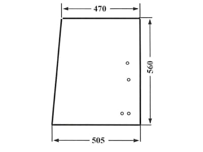 Seitenscheibe, klar, Front, schiebbar, für Fritzmeier - Verdeck M711 und M771, Kabine M 711 (Verdeck); M 771 (Verdeck) Seitenscheibe, klar, Front, schiebbar, für Fritzmeier - Verdeck M711 und M771, Kabine M 711 (Verdeck); M 771 (Verdeck)