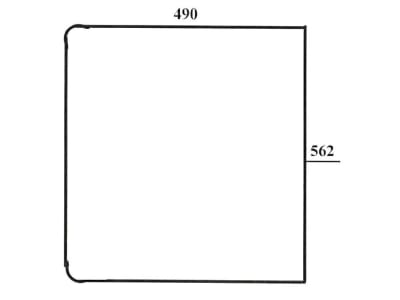 Seitenscheibe, 562 x 490 x 5 mm, klar, fest, runde Ecken, für Dieteg Verdeck F/FP/FPK 8000 Seitenscheibe, 562 x 490 x 5 mm, klar, fest, runde Ecken, für Dieteg Verdeck F/FP/FPK 8000