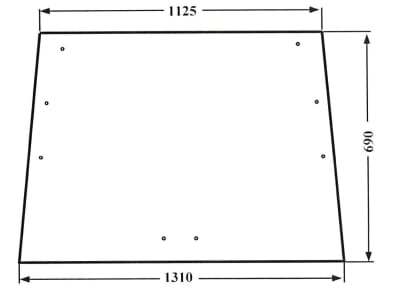 Heckscheibe, klar, 2-Loch-Befestigung, für Dieteg Kabine Compact 80/90-Deutz-Fahr, Kabine Dieteg Compact 80; Dieteg Compact 90