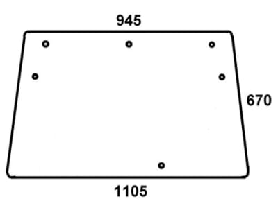 Frontscheibe, klar, Länge 1.105 mm, für Deutz-Fahr Agrocompact, Compact DX, Kabine C 1000–C 1200