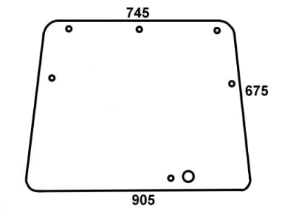 Frontscheibe, klar, Länge 905 mm, für Deutz-Fahr Agrocompact, Compact DX, Kabine C 1000–C 1200