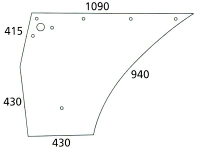 Türscheibe, klar, unten links/rechts, für Deutz-Fahr Agrocompact, Compact, Kabine C 1000–C 1200 Türscheibe, klar, unten links/rechts, für Deutz-Fahr Agrocompact, Compact, Kabine C 1000–C 1200