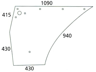 Türscheibe, klar, unten links/rechts, für Deutz-Fahr Agrocompact, Compact, Kabine C 1000–C 1200