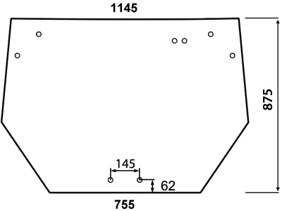 Heckscheibe, klar, 4-Loch-Befestigung, Abstand Griff 145 mm, für Deutz-Fahr Agrofarm, Agroplus, Kabine Agrofarm; Agroplus Heckscheibe, klar, 4-Loch-Befestigung, Abstand Griff 145 mm, für Deutz-Fahr Agrofarm, Agroplus, Kabine Agrofarm; Agroplus
