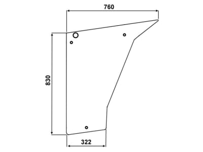 Türscheibe, klar, unten, für Deutz-Fahr DX, Kabine DX; Vario Cab