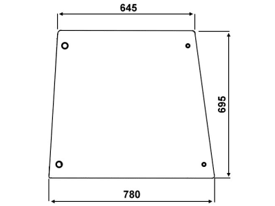 Türscheibe, klar, oben, für Deutz-Fahr DX, Kabine DX; Vario Cab