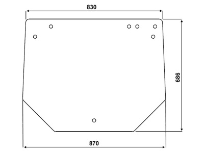 Heckscheibe, klar, 4-Loch-Befestigung, für Eicher VAC 656, 666, 680, Kabine Lochmann