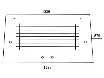 Heckscheibe, klar, 2-Loch-Befestigung, beheizt, für Zetor 5211/45, 6211/45, 7211/45, 7711/45, Kabine UR 1