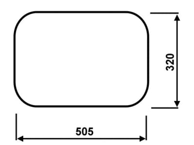 Heckscheibe, klar, unten, für Zetor 5211/45, 6211/45, 7211/45, 7711/45