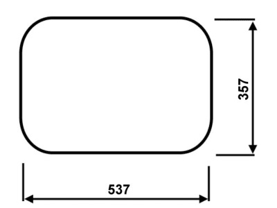 Heckscheibe, klar, unten, für Zetor 7520, 8520, 9520, 10520, 7540, 8540, 9540, 10540