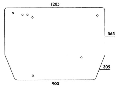 Heckscheibe, klar, 5-Loch-Befestigung, für Zetor 7520, 8520, 9520, 10520, 7540, 8540, 9540, 10540, Kabine UR 3