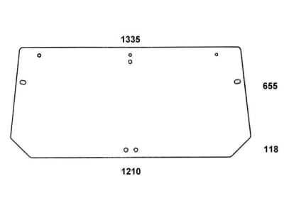 Heckscheibe, grün, oben, 4-Loch-Befestigung, oben, für Case IH CS, CVX, Ford New Holland TVT, T, Steyr M, CVT, CVX