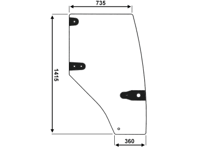 Türscheibe, grün, rechts, für Case IH CX, MX, McCormick CX, MC, MTX